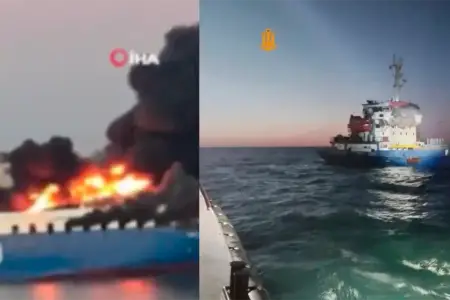 Qara dənizdə Türkiyə gəmisi vuruldu - Yaralılar var