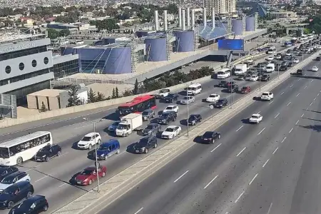Bakının bir sıra yollarında tıxac yarandı