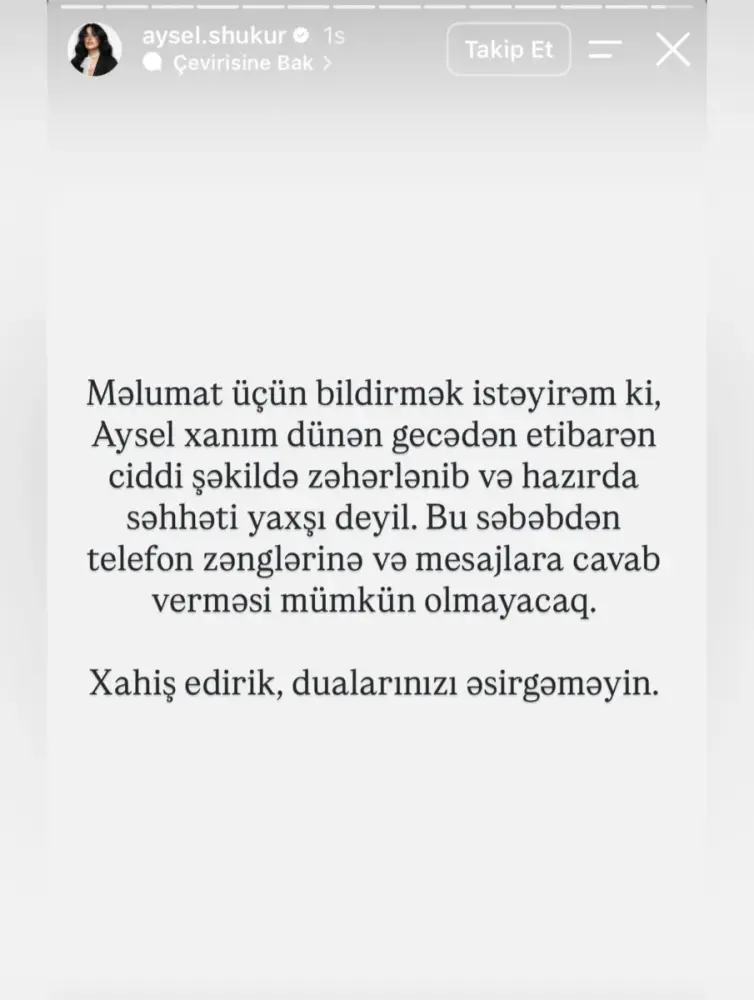 Məşhur influenser zəhərləndi - VƏZİYYƏTİ YAXŞI DEYİL