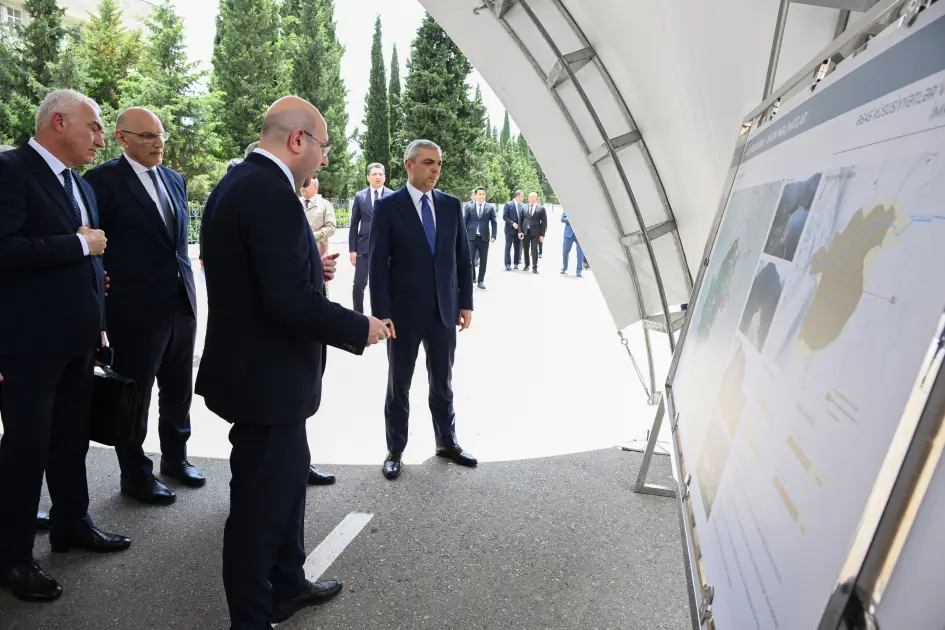 Dövlət rəsmiləri Ağdərənin Baş planı ilə tanış oldular - Fotolar 