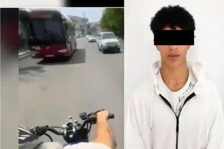 Qaydaları pozan motosiklet sürücüsü saxlanıldı