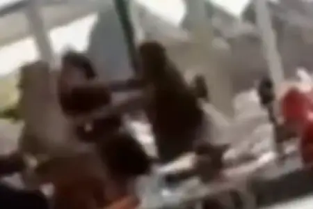 Bakıda restoranda bloqerlər saçyolduya çıxdı - VİDEO