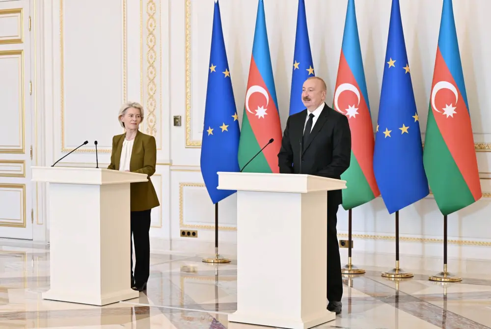 Prezident İlham Əliyev və Ursula fon der Lyayen mətbuata birgə bəyanatlarla çıxış etdilər – YENİLƏNDİ