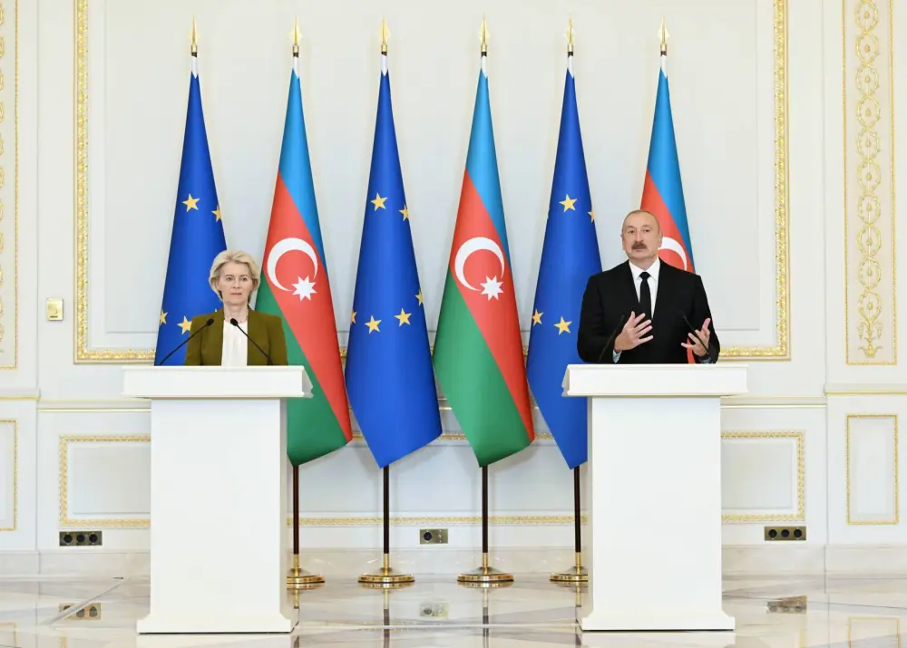 Prezident İlham Əliyev və Ursula fon der Lyayen mətbuata birgə bəyanatlarla çıxış etdilər – YENİLƏNDİ