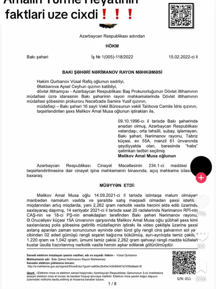 Qəzada ölən Amal narkotikə görə tutulubmuş - Fotolar