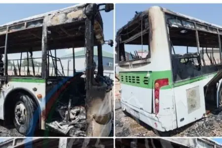 Naxçıvanda avtobus yandı