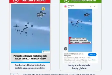 Ölən hərbçimizlə bağlı yayılan paraşüt görüntüləri yalandır – FOTO