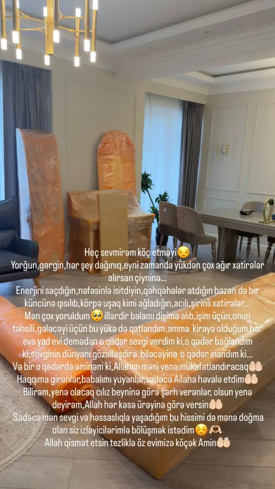 Aparıcı "Ağ şəhərdə evi var" iddialarına FOTO ilə cavab verdi