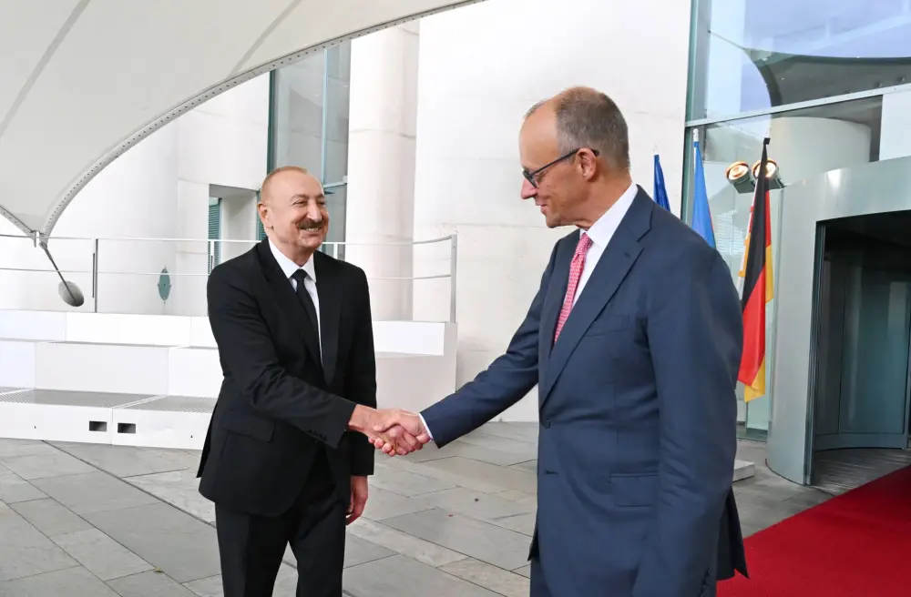 İlham Əliyevlə Merts mətbuat konfransı keçirdi – FOTOLAR