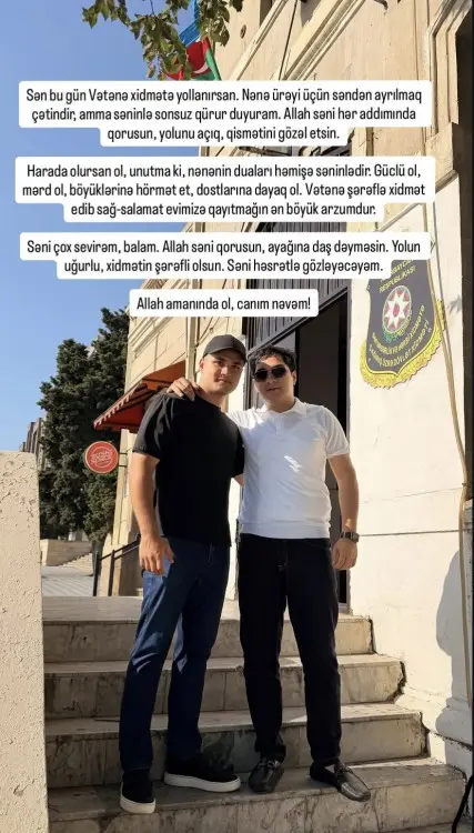 Xalq artisti nəvəsini hərbi xidmətə yola saldı – FOTO