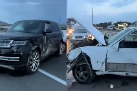 “Mercedes”lə “Range Rover” toqquşdu - Video