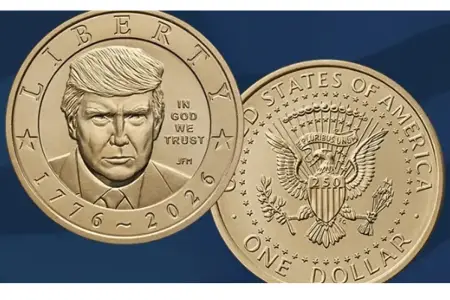 Trampın təsviri olan dollar sikkələr buraxıldı