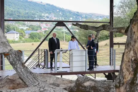 Prezident ziyarətgahda konservasiya işləri ilə tanış oldu – FOTOLAR