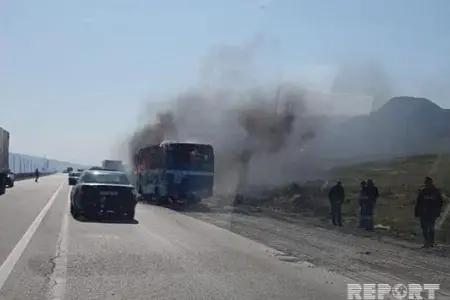 Xaçmazdan Bakıya gələn avtobusda yanğın baş verdi