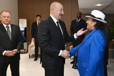 İlham Əliyev Bakıda dünyaşöhrətli müğənni ilə görüşdü