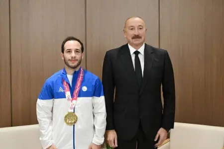 İlham Əliyev dünya çempionu ilə görüşdü: Bütün xalqımızı sevindirmisən