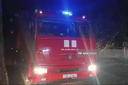 Tovuzda bina yandı, tüstüdən zəhərlənən var