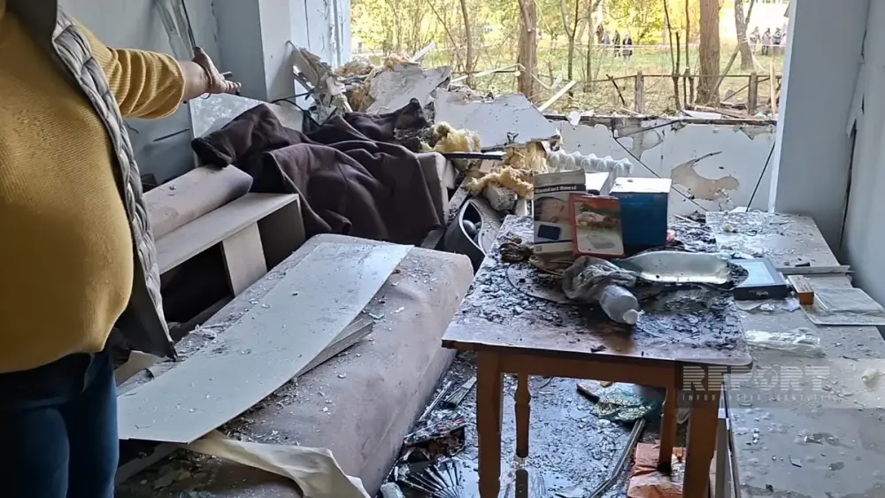 Kiyevə hava hücumu zamanı azərbaycanlı ailənin mənzili dağıldı