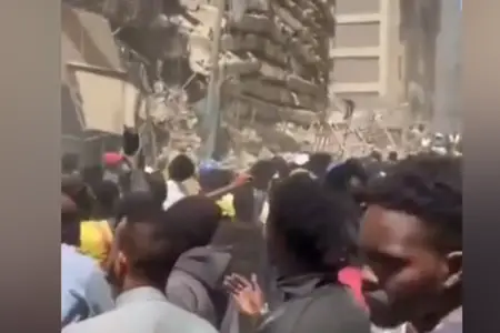 Keniyada çoxmərtəbəli bina uçdu - Video
