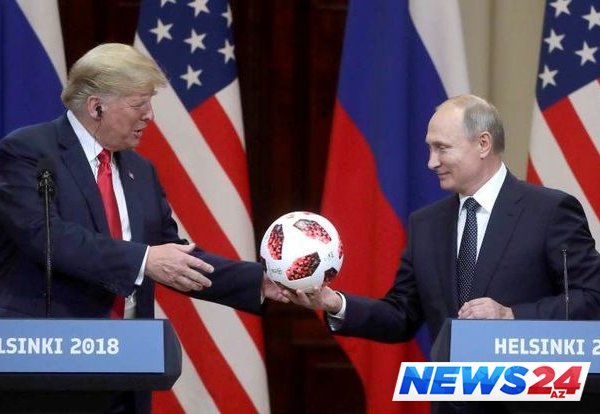Trampın təhlükəsizlik xidməti Putinin bağışladığı topu yoxlayıb 