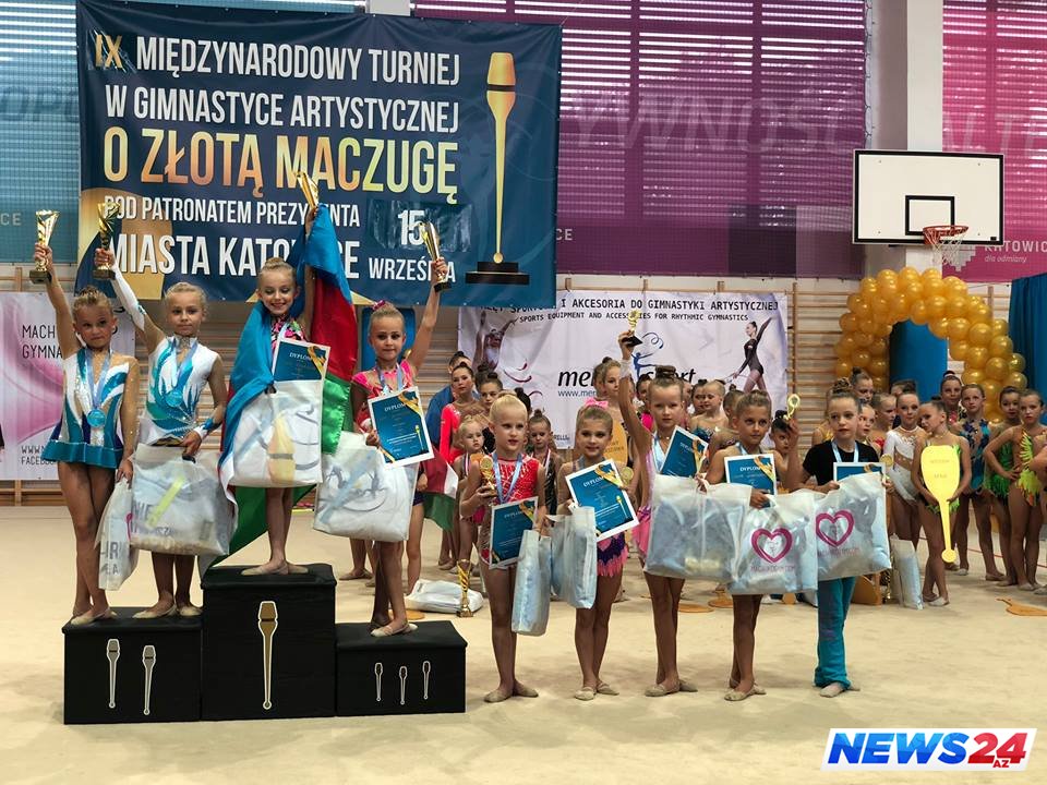 Balaca gimnast Mina Abbasova növbəti qələbəsini də Azərbaycana həsr etdi 