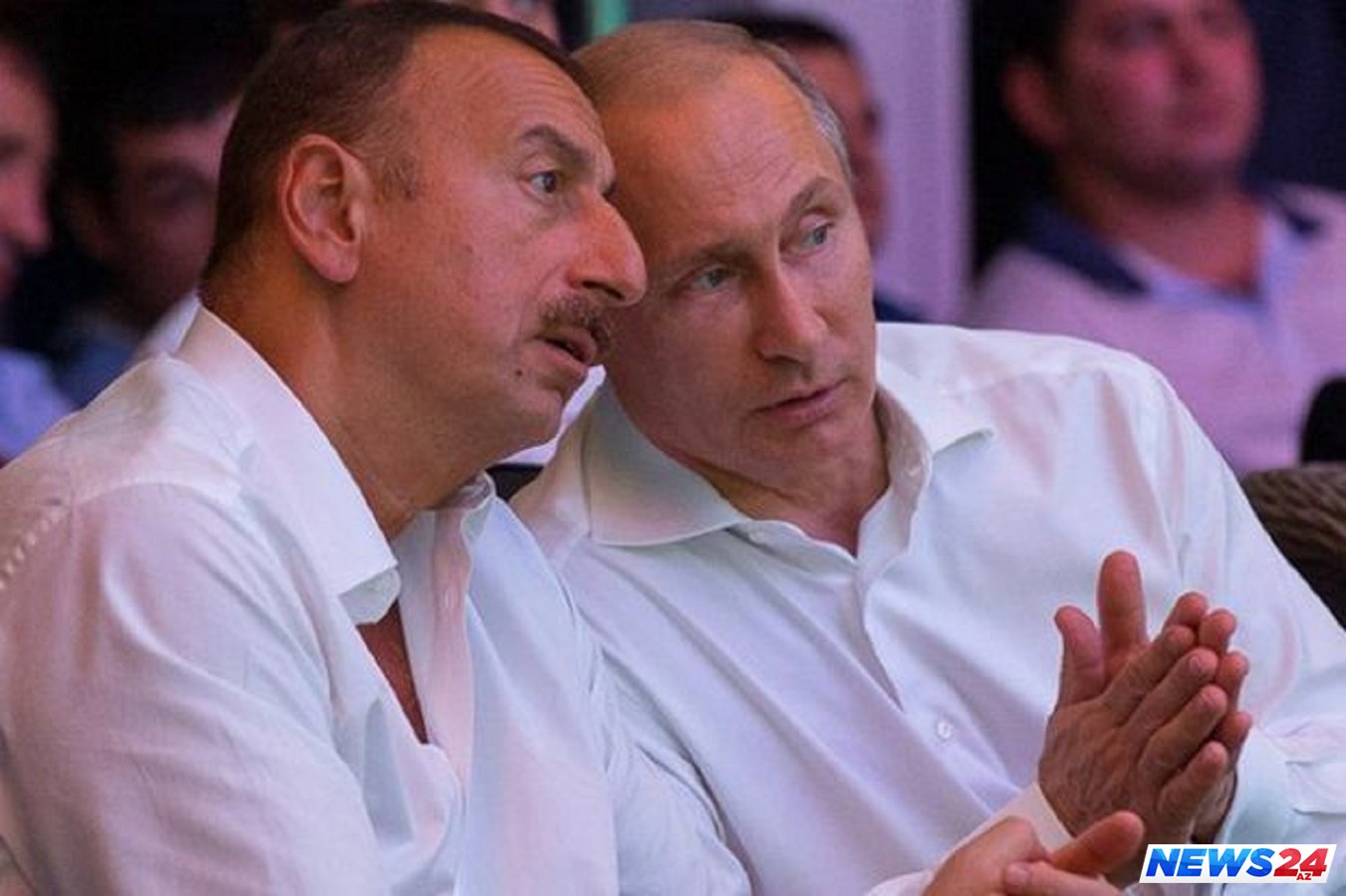 İlham Əliyev və Vladimir Putin cüdo yarışlarını izləyir 