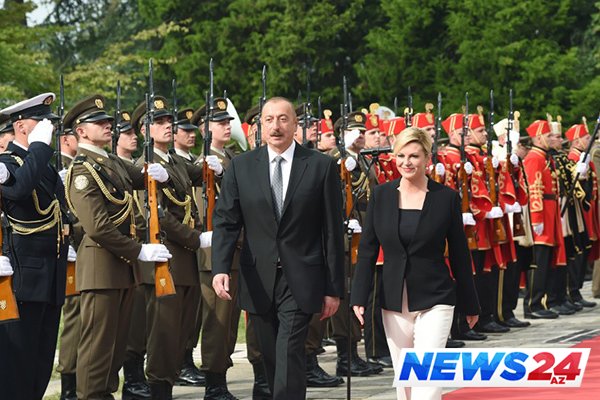 Əliyev Xorvatiya prezidenti ilə görüşüb 