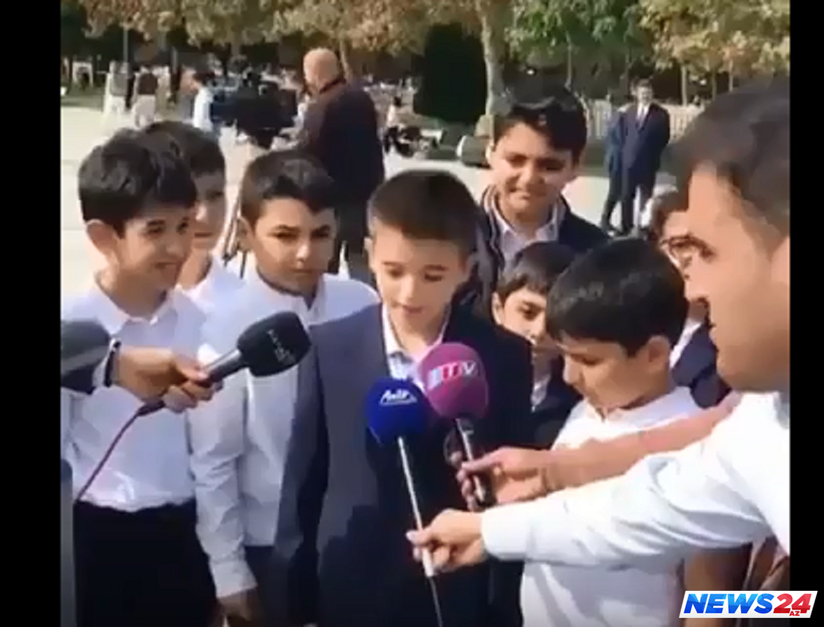İlham Əliyevin nəvəsi telekanallara müsahibə verdi - VİDEO 