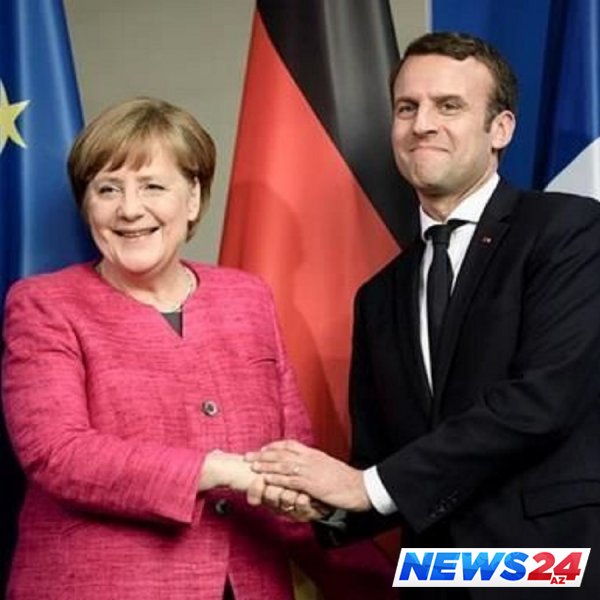Merkel Makronla bara getdi - FOTO 