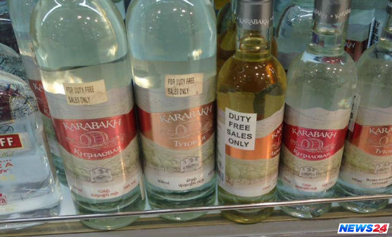 Moskvanın beynəlxalq hava limanında ermənilərin "Qarabağ" adı altında spirtli içkiləri satılır — FOTO 