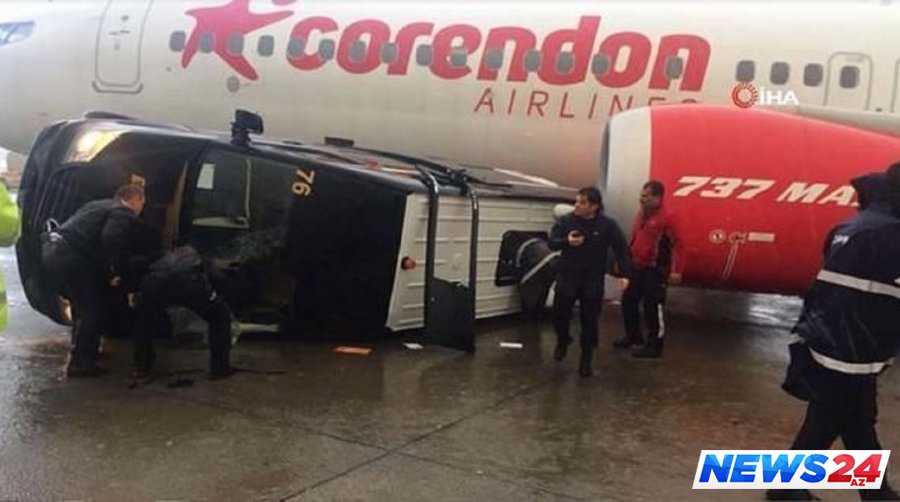 Fırtına Antalyada avtobusu aşırdı: yaralılar var - FOTO - VİDEO 