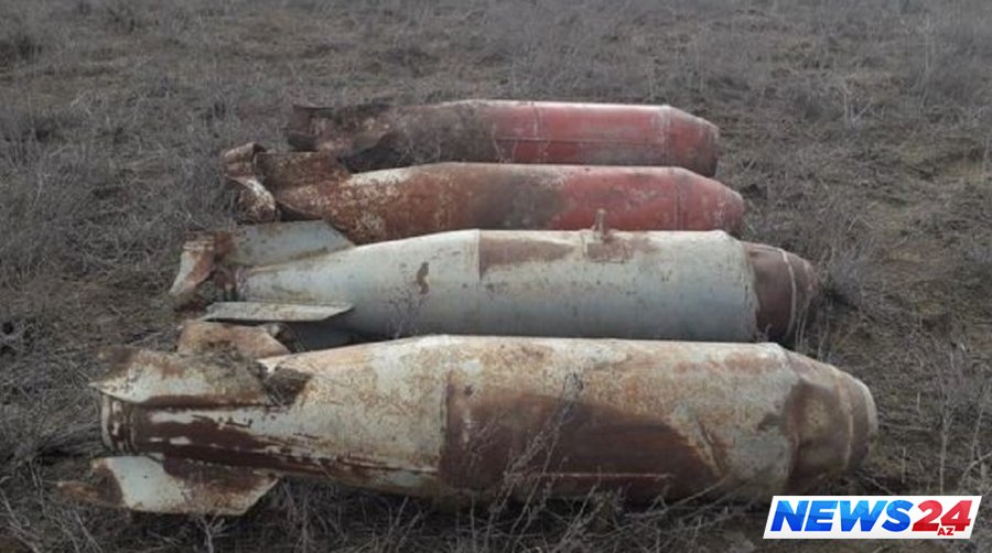 Ağstafada aviabombalar aşkarlandı - FOTO 