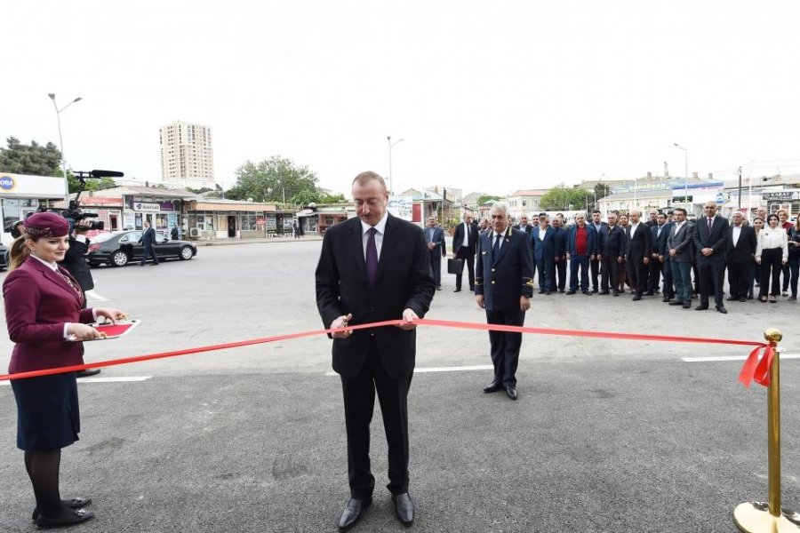 İlham Əliyev Sabunçu dəmir yolu vağzalı kompleksinin açılışında iştirak edib - FOTOLAR