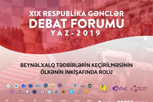 XIX Respublika Gənclər Debat Forumu: Yaz 2019 yekunlaşıb 