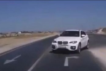 Bakıda qadın sürücü "BMW X6" ilə görün nə etdi - VİDEO