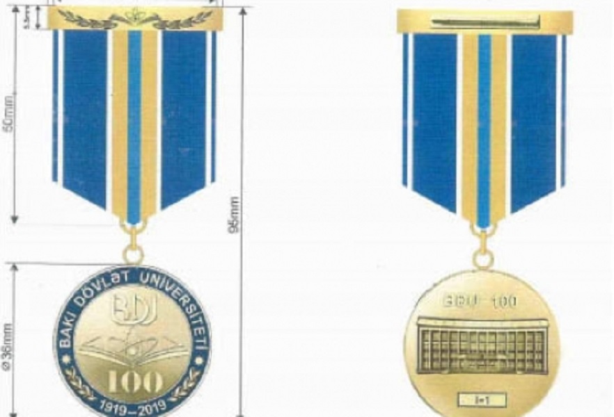 “Bakı Dövlət Universitetinin 100 illiyi" medalının TƏSVİRİ - FOTO