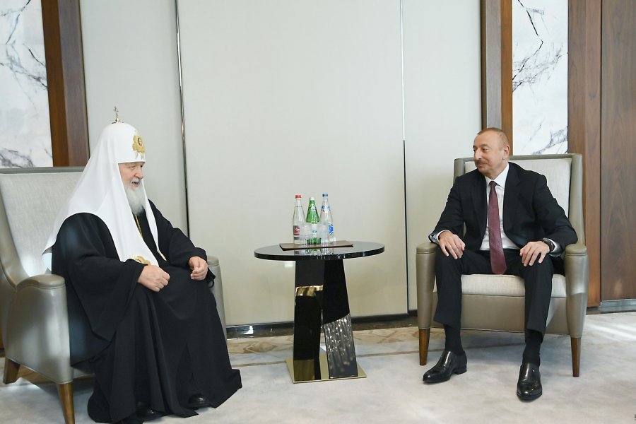 Prezident Patriarx Kirill ilə görüşdü - FOTOLAR