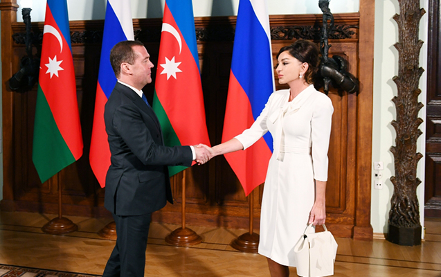 Birinci vitse-prezident Medvedevlə görüşdü -FOTOLAR