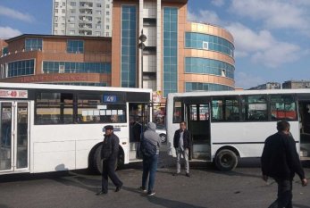 Bakıda sərnişin avtobusları qəza törədib 