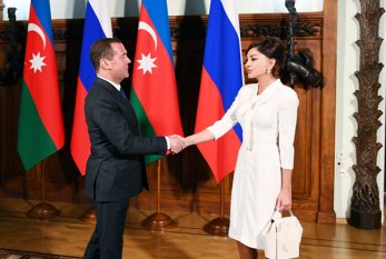 Birinci vitse-prezident Medvedevlə görüşdü -FOTOLAR