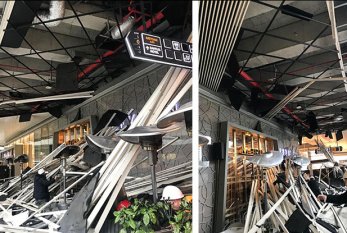 İstanbulda ticarət mərkəzinin tavanı çökdü - DƏHŞƏTLİ HADİSƏ - VİDEO
