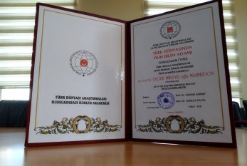 Azərbaycanlı alim “Türk dünyasında ilin elm adamı” beynəlxalq mükafatına LAYİQ GÖRÜLDÜ