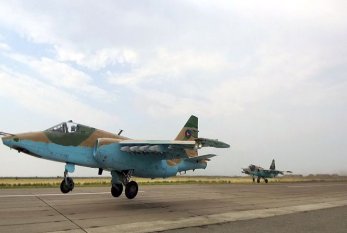MiQ-29 və Su-25 təyyarələrinin ekipajları ilə taktiki-uçuş təlimi KEÇİRİLDİ - FOTOLAR