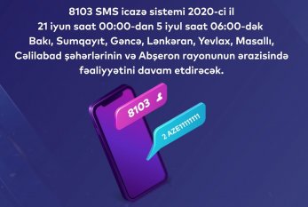 İyunun 21-də yarım milyondan çox vətəndaş icazə SMS-İ GÖNDƏRDİ