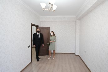 İlham Əliyev və Mehriban Əliyeva Buzovnada yataqxana binasının açılışında - FOTO