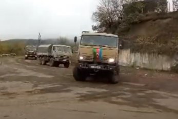 Azərbaycanın hərbi karvanı Şuşadan digər ərazilərə hərəkət edir - VİDEO