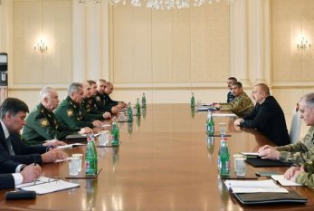 Prezident İlham Əliyev Rusiyanın müdafiə nazirini qəbul edib 