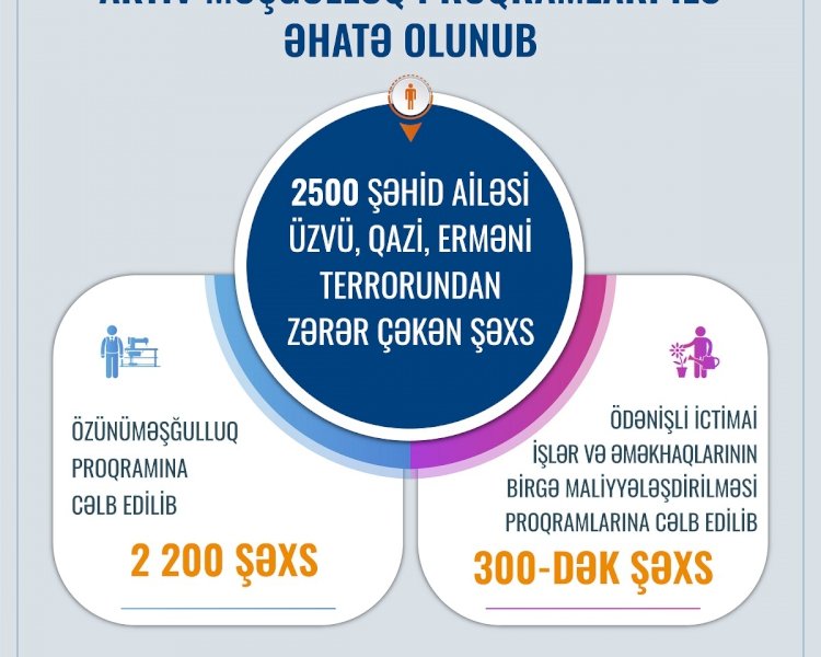 Aktiv məşğulluq proqramları ilə əhatə olunan şəhid ailəsi üzvü, qazilərin AÇIQLANDI