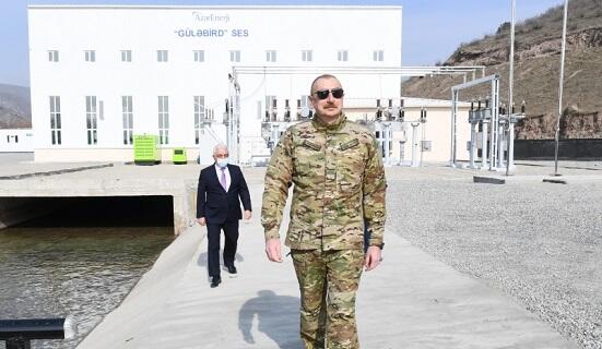 Prezident və xanımı Güləbird SES-in açılışında - FOTO