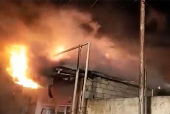 Suraxanıda 4 otaqlı ev yandı - Video